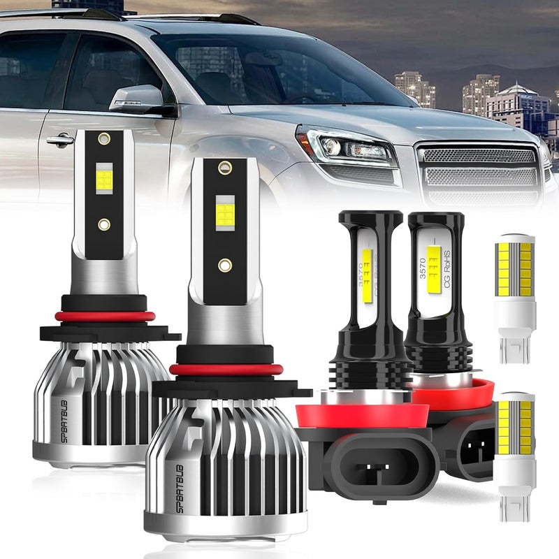 SPBRTBUB Dedicated Bulbs for 2013-2019 GMC Acadia light Bulbs, 9012 High Low Beam H11 Fog Light Turn signal Lights Combo, 6-Pack - Image 1
